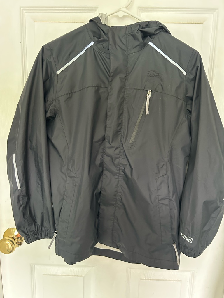 L.L. Bean Black Hooded Rain Jacket
